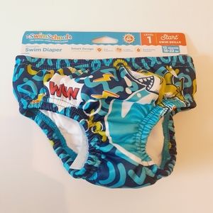 AQUA SWIM SCHOOL REUSABLE ECO-FRIENDLY SWIM DIAPER, Size 12+mos. 18-22lbs. (NWT)